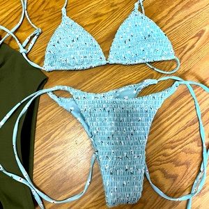 Flowery Blue Bikini